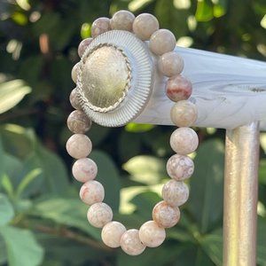 8mm White Maifanite Stone Stretch Bracelet